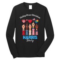 Harris Walz Waltz 2024 Unity Over Division Gift Long Sleeve Shirt