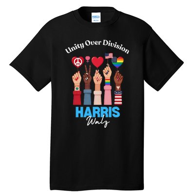 Harris Walz Waltz 2024 Unity Over Division Gift Tall T-Shirt