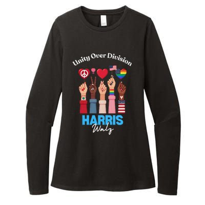 Harris Walz Waltz 2024 Unity Over Division Gift Womens CVC Long Sleeve Shirt