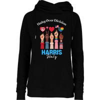 Harris Walz Waltz 2024 Unity Over Division Gift Womens Funnel Neck Pullover Hood