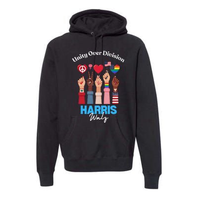 Harris Walz Waltz 2024 Unity Over Division Gift Premium Hoodie