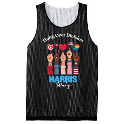 Harris Walz Waltz 2024 Unity Over Division Gift Mesh Reversible Basketball Jersey Tank