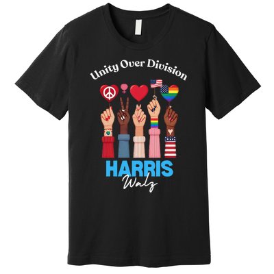 Harris Walz Waltz 2024 Unity Over Division Gift Premium T-Shirt