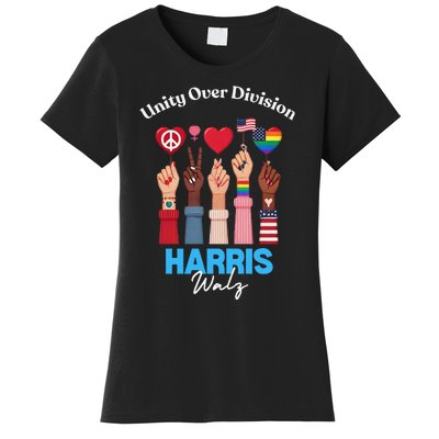 Harris Walz Waltz 2024 Unity Over Division Gift Women's T-Shirt