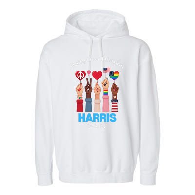 Harris Walz Waltz 2024 Unity Over Division Gift Garment-Dyed Fleece Hoodie