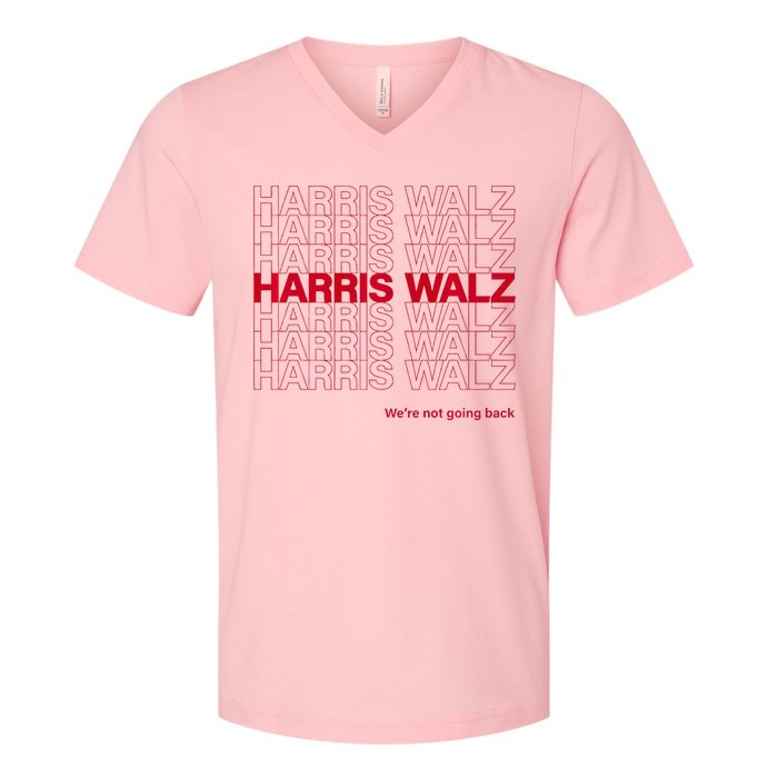 Harris & Walz WeRe Not Going Back V-Neck T-Shirt