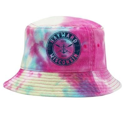 Hayward Wisconsin Wi Vintage Boat Anchor & Oars Tie-Dyed Bucket Hat