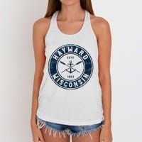 Hayward Wisconsin Wi Vintage Boat Anchor & Oars Women's Knotted Racerback Tank