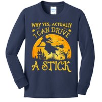 Halloween Why Yes Actually I Can Drive A Stick Kids Long Sleeve Shirt