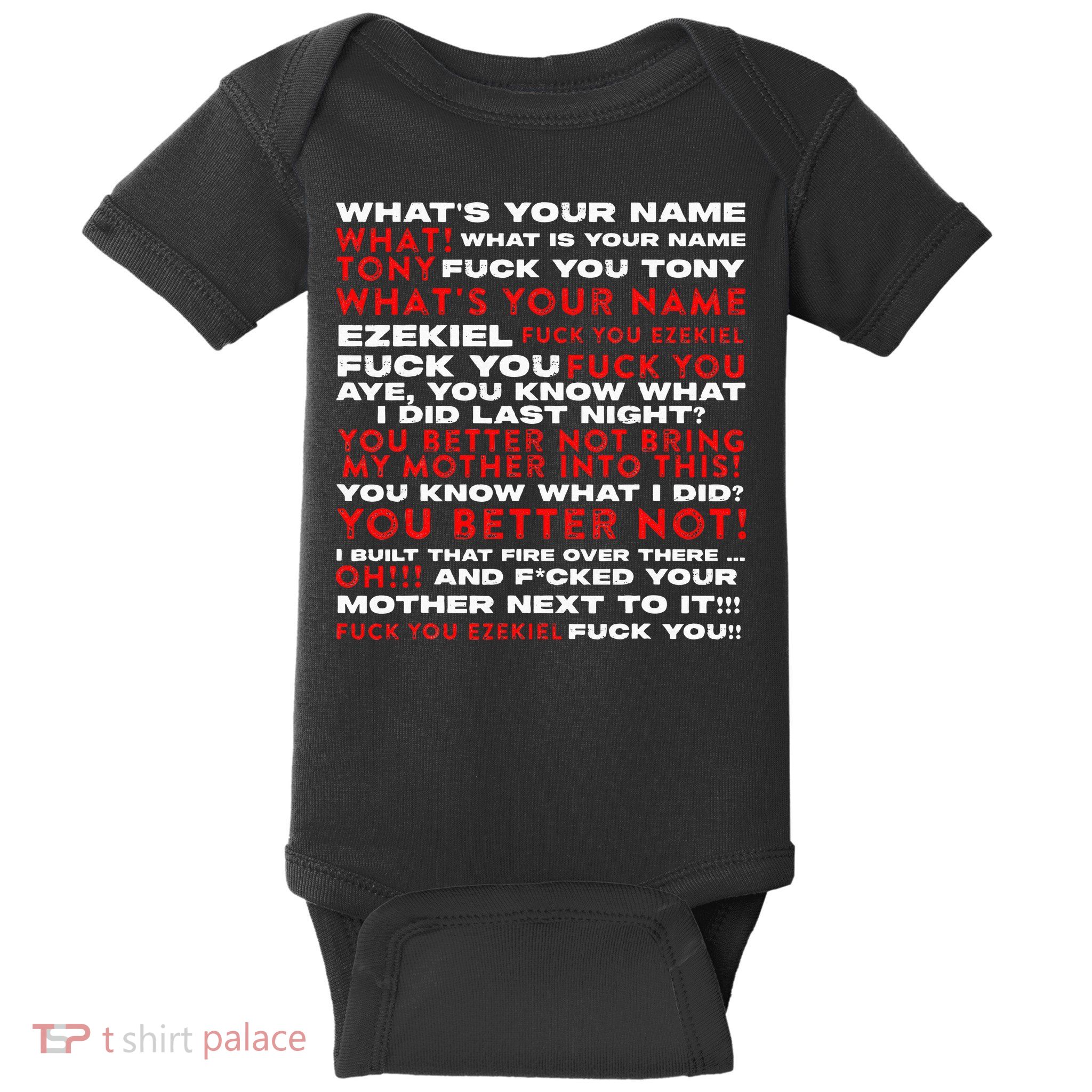 Hey What's Your Name Tony And Ezekiel Funny Baby Bodysuit