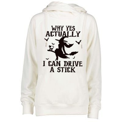 Halloween Why Yes Actually I Can Drive A Stick Funny Halloween Womens Funnel Neck Pullover Hood