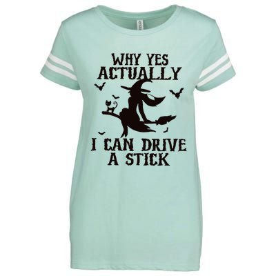 Halloween Why Yes Actually I Can Drive A Stick Funny Halloween Enza Ladies Jersey Football T-Shirt