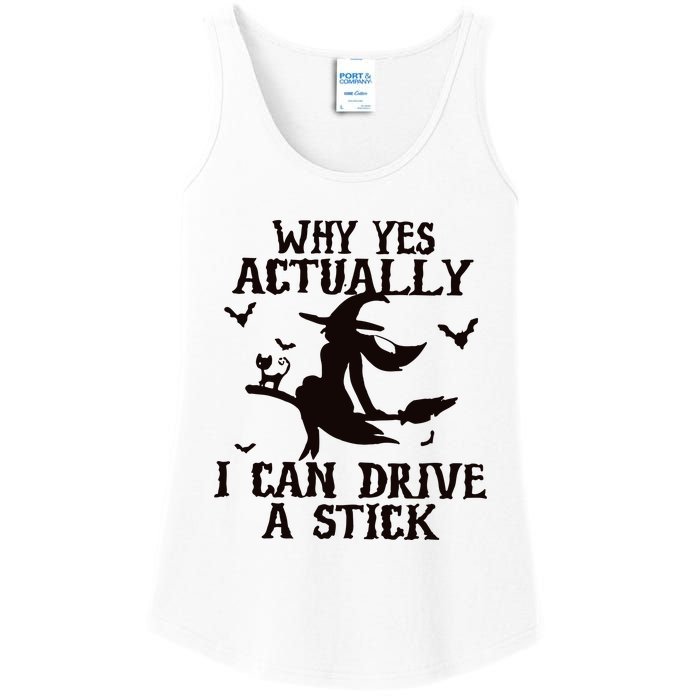 Halloween Why Yes Actually I Can Drive A Stick Funny Halloween Ladies Essential Tank