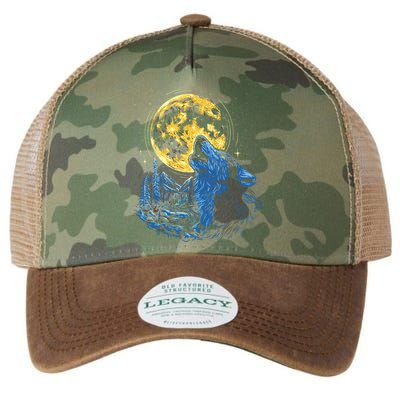 Howling Wolf Yellow Moon Legacy Tie Dye Trucker Hat