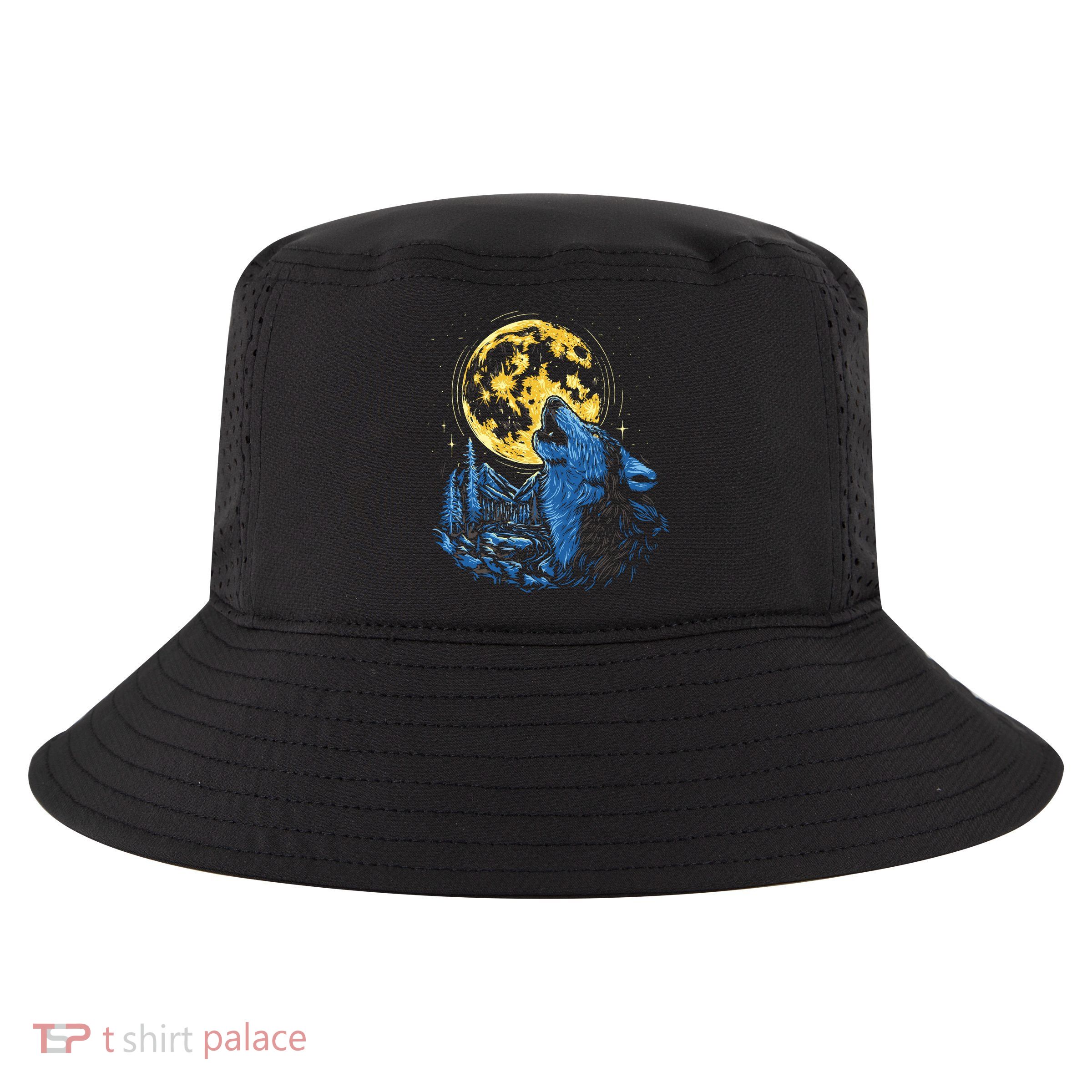 Howling Wolf Yellow Moon Cool Comfort Performance Bucket Hat