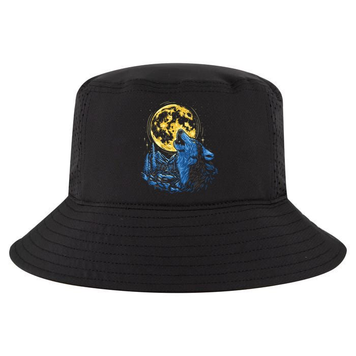 Howling Wolf Yellow Moon Cool Comfort Performance Bucket Hat