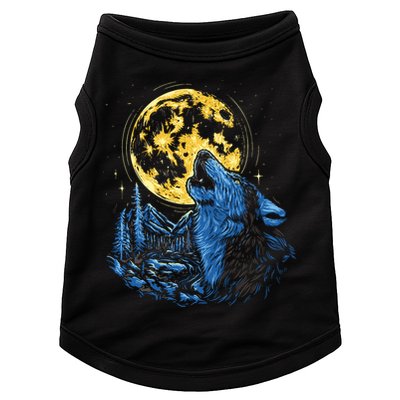 Howling Wolf Yellow Moon Doggie Tank