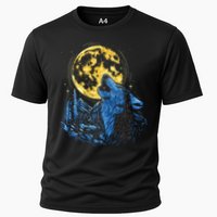 Howling Wolf Yellow Moon Cooling Performance Crew T-Shirt