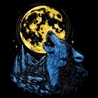 Howling Wolf Yellow Moon Cooling Performance Crew T-Shirt