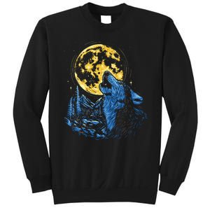 Howling Wolf Yellow Moon Sweatshirt