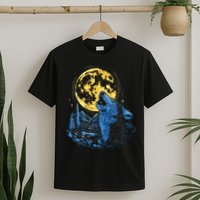 Howling Wolf Yellow Moon T-Shirt