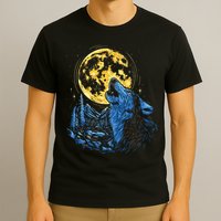 Howling Wolf Yellow Moon T-Shirt
