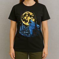 Howling Wolf Yellow Moon T-Shirt