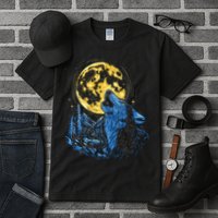 Howling Wolf Yellow Moon Tall T-Shirt