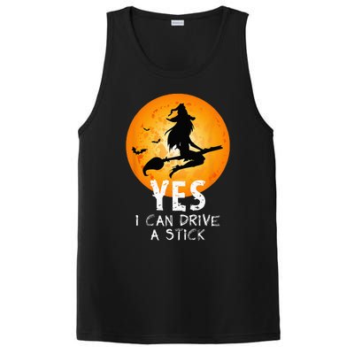 Halloween Witch Yes I Can Drive A Stick Funny Halloween PosiCharge Competitor Tank