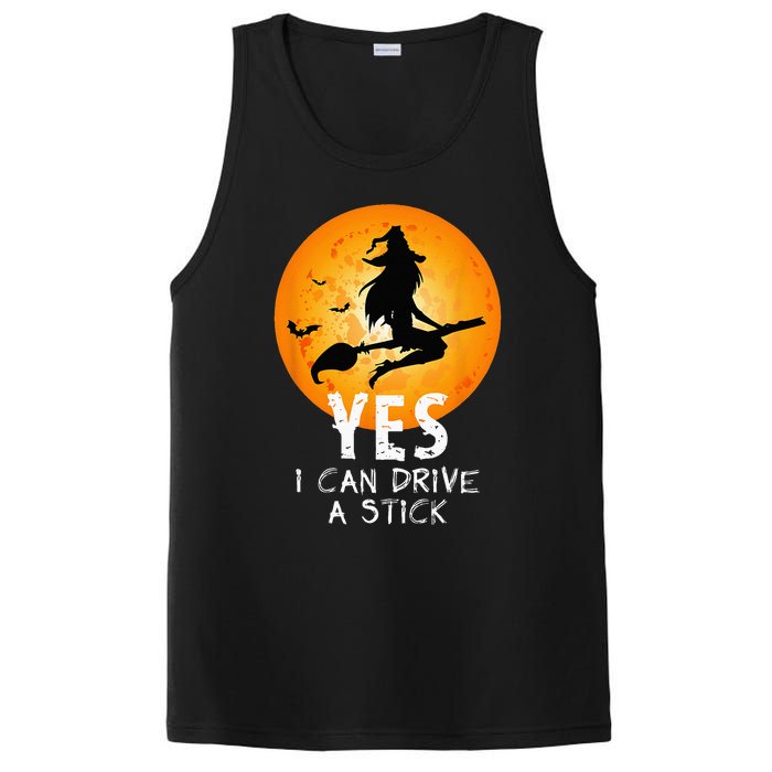 Halloween Witch Yes I Can Drive A Stick Funny Halloween PosiCharge Competitor Tank