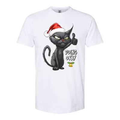 Holiday Xmas Christmas Cat Thumbs Up Doing Okay Sarcastic Softstyle CVC T-Shirt