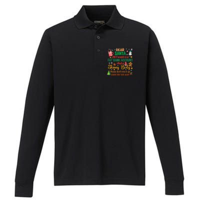 Happy Xmas Dear Santa All I Want Is A Fat Bank Account Meaningful Gift Performance Long Sleeve Polo