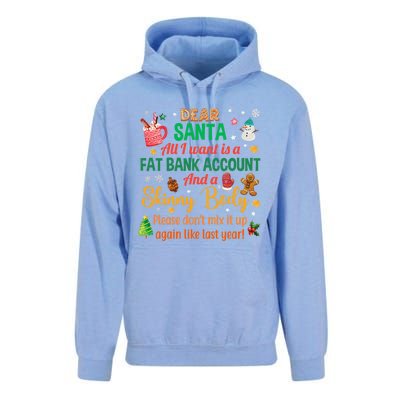 Happy Xmas Dear Santa All I Want Is A Fat Bank Account Meaningful Gift Unisex Surf Hoodie