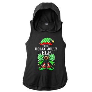 Holly Xmas Family Matching Jolly Elf Coquette Bow Christmas Gift Ladies PosiCharge Tri-Blend Wicking Draft Hoodie Tank