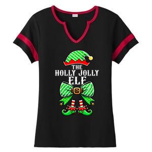 Holly Xmas Family Matching Jolly Elf Coquette Bow Christmas Gift Ladies Halftime Notch Neck Tee