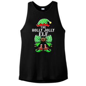 Holly Xmas Family Matching Jolly Elf Coquette Bow Christmas Gift Ladies PosiCharge Tri-Blend Wicking Tank