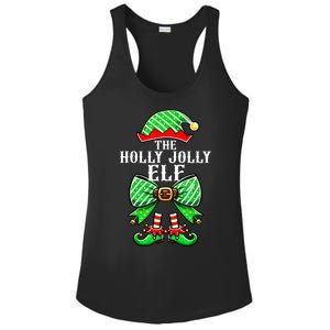 Holly Xmas Family Matching Jolly Elf Coquette Bow Christmas Gift Ladies PosiCharge Competitor Racerback Tank