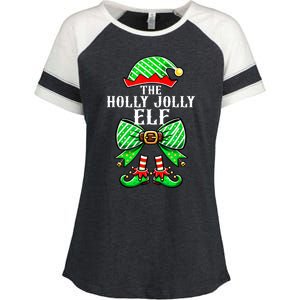 Holly Xmas Family Matching Jolly Elf Coquette Bow Christmas Gift Enza Ladies Jersey Colorblock Tee