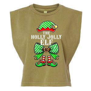 Holly Xmas Family Matching Jolly Elf Coquette Bow Christmas Gift Garment-Dyed Women's Muscle Tee