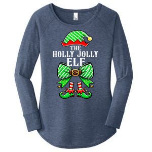 Holly Xmas Family Matching Jolly Elf Coquette Bow Christmas Gift Women's Perfect Tri Tunic Long Sleeve Shirt