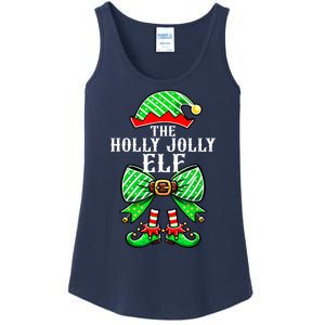 Holly Xmas Family Matching Jolly Elf Coquette Bow Christmas Gift Ladies Essential Tank