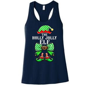 Holly Xmas Family Matching Jolly Elf Coquette Bow Christmas Gift Women's Racerback Tank