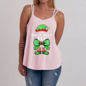 Holly Xmas Family Matching Jolly Elf Coquette Bow Christmas Gift Women's Strappy Tank