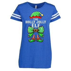 Holly Xmas Family Matching Jolly Elf Coquette Bow Christmas Gift Enza Ladies Jersey Football T-Shirt