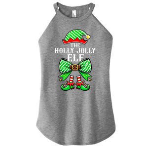 Holly Xmas Family Matching Jolly Elf Coquette Bow Christmas Gift Women's Perfect Tri Rocker Tank