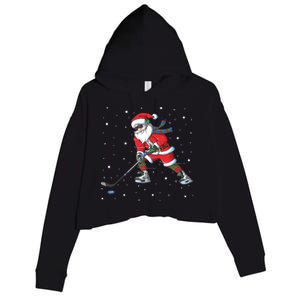 Hockey Xmas Great Gift Crop Fleece Hoodie