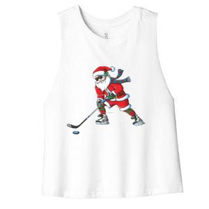 Hockey Xmas Great Gift Women's Racerback Cropped Tank