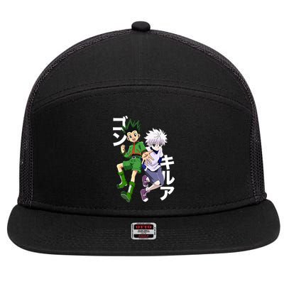 Hunter X Hunter Gon And Killua Gift 7 Panel Mesh Trucker Snapback Hat