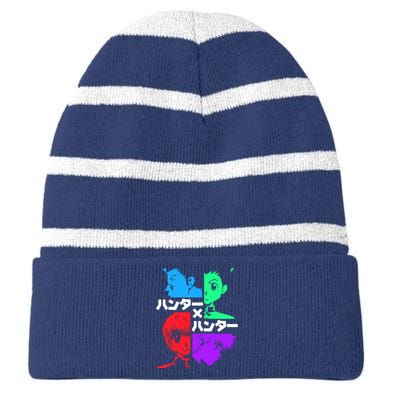 Hunter X Hunter Friends Team Gon Kurapika Killua Striped Beanie with Solid Band