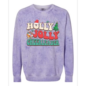 Holly Xmas Jolly Funny Christmas Cheerleader Disco Balls  Colorblast Crewneck Sweatshirt